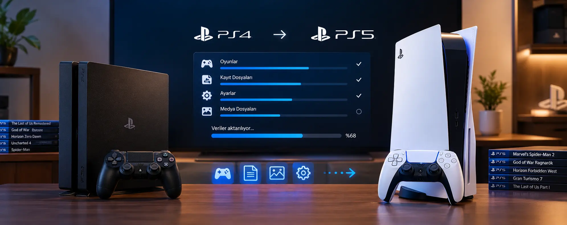 PS4’ten PS5’e veri ve kayıt dosyası aktarma